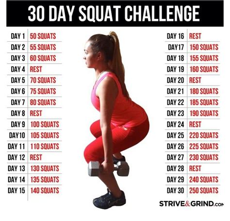 Squat Challenge Squat Challenge 30 Day Squat Challenge Month Workout Images