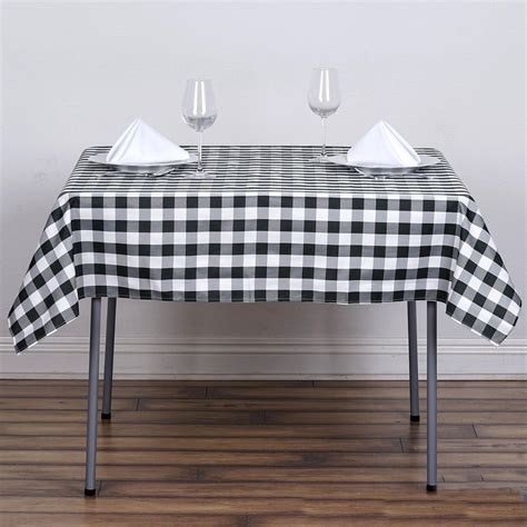 Buy Buffalo Plaid Tablecloth 54x54 Square Whiteblack Checkered Gingham Polyester