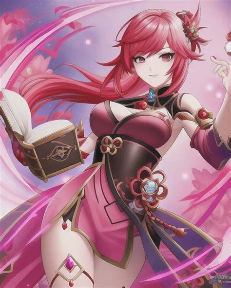 Genshin Impact Female Character With Red Hair And Starryai