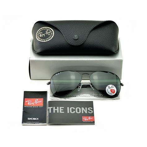 Ray Ban Aviator แว่นกันแดด โลหะ ขนาดใหญ่ Rb3026 เลนส์โพลาไรซ์ สีดํา