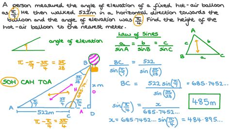 Question Video Solving Word Problems Involving Angles Of Elevation Nagwa