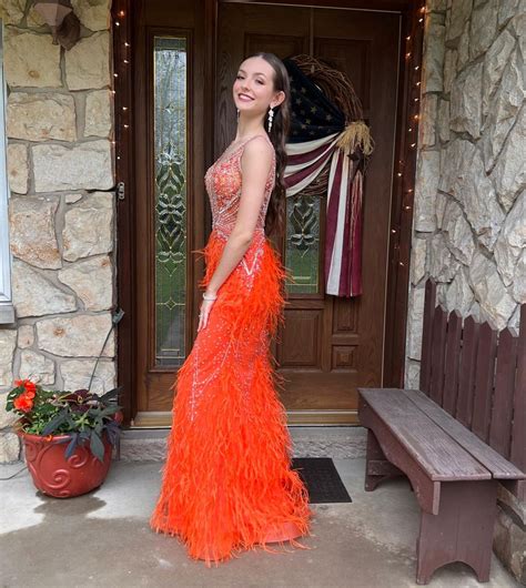 Jovani Orange Prom Dress In 2022 Orange Prom Dresses Dresses Prom