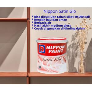 Jual Nippon Satin Glo Liter Cat Tembok Nippon Paint N T Brush