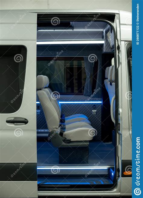 Comfortable Passenger Bus Interior with Upholstered Seats Stock Photo ...