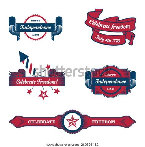 Vintage Independence Day Labels Stock Vector Royalty Free