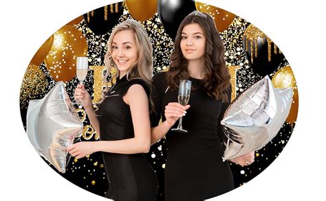 Sjoloon Prom Backdrop Glitter Photo Backdrop Black And