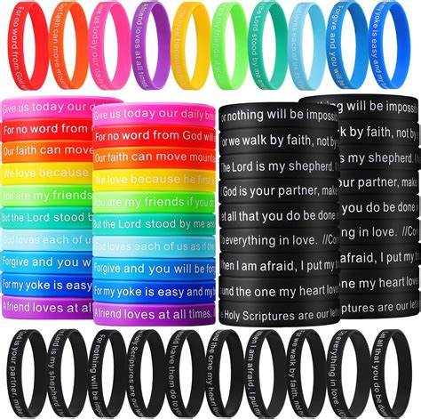 Amazon 100 Pieces Bible Verse Bracelets Bulk Silicone Christian