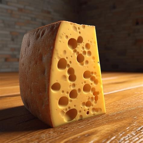 Premium Ai Image A Piece Of Cheese With Holes In It