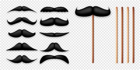 Bigode preto realista em um bastão de madeira bigode de papel falso