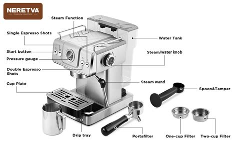 Neretva Máquina de café expreso de 20 barras máquina de café