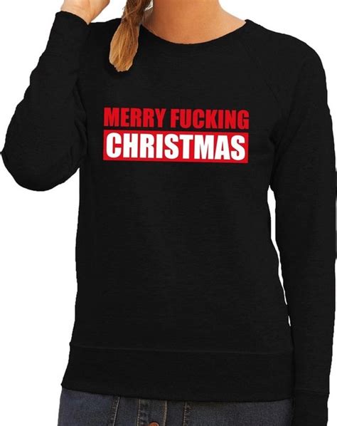 Foute Kersttrui Sweater Merry Fucking Christmas Groen Voor Dames