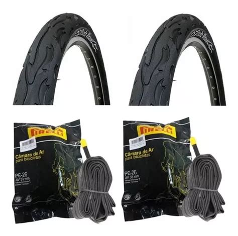 Par Pneu 26x2 125 Kenda Flame Slick 2 Câmara Pirelli Balão