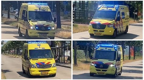 Luchthoorn A X Ambulance Met Spoed Van En Naar Verschillende