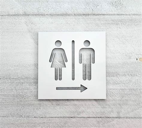 Restroom Arrow Sign Bathroom Signs With Arrow Directional Restroom