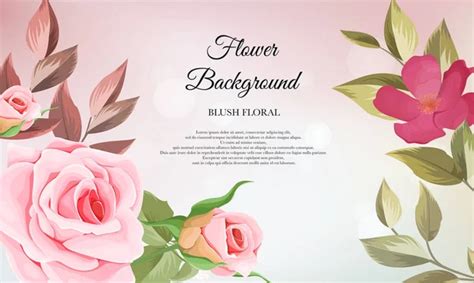 Beautiful Watercolor Flower Leaves Background Stock Vector Image By