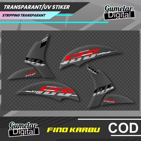 Jual STRIPING TRANSPARAN UV CLEAR SIMPEL YAMAHA FINO KARBU DESAIN