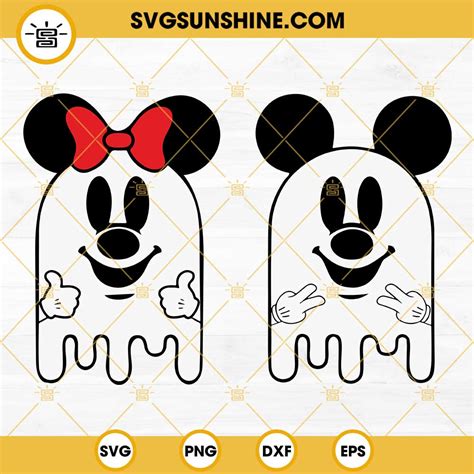 Halloween Mickey Minnie Ghost Bundle Svg Mouse Head Ghost Svg Mickey Halloween Minnie