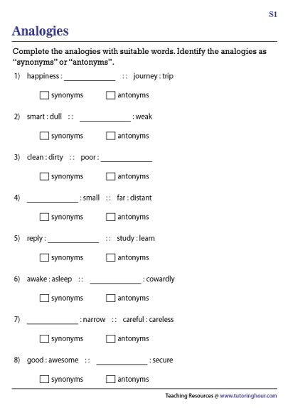 Synonyms And Antonyms Interactive Worksheet