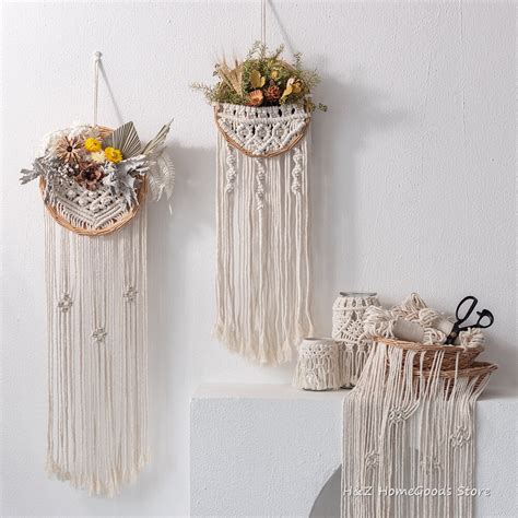 Ronde Bloempot Tapestry Hand Geweven Macrame Muur Grandado