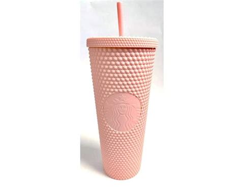 Starbucks 2020 Matte Light Pink Studded 24 Oz Tumbler Cold Cup With