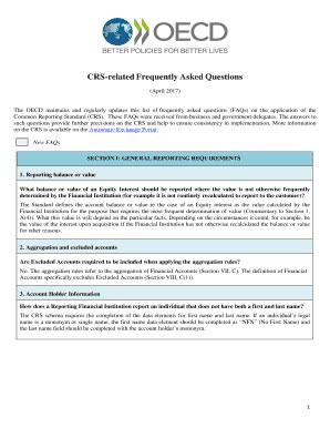 Fillable Online Oecd CRS Related Frequently Asked Questions Oecd Fax