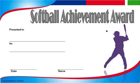 Free Printable Softball Certificates Printable Word Searches