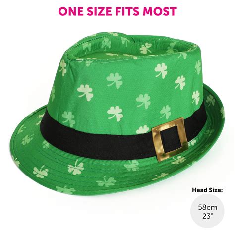 Irish Trilby Hat Shamrock Pattern St Patricks Day Fancy Dress Ireland