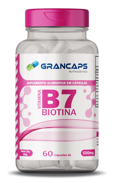 Vitamina B7 Biotina 500mg 60 CÁpsulas Grancaps