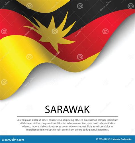 Waving Flag of Sarawak is a State of Malaysia on White Backgroun Stock ...