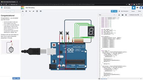 Control Seven Segment Using Push Button In Arduino Uno Using Tinkercad Youtube