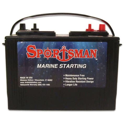 Sportsman Starting Marine Battery 12v Lead Acid Group 27 27m1000