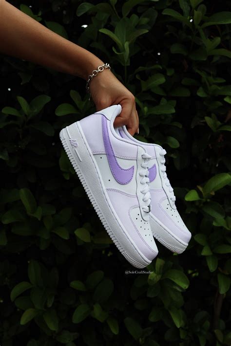 Custom Hand Painted Nike Air Force 1 Low Light Purple With Etsy