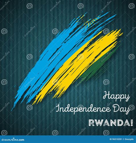 Rwanda Independence Day Patriotic Design Stock Vector Illustration