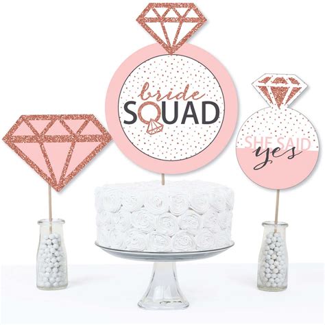 Big Dot Of Happiness Bride Squad Rose Gold Bridal Shower Or Bachelorette Party Centerpiece