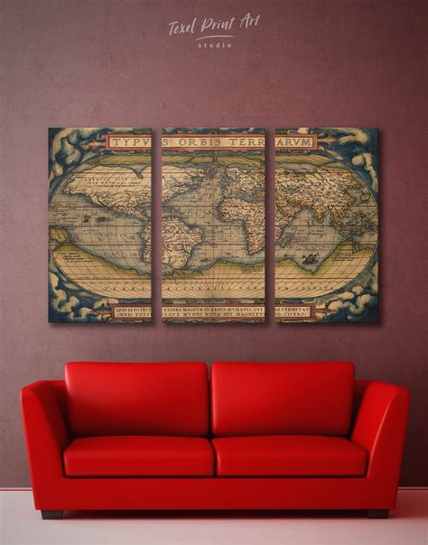 Vintage World Map Canvas Large Old World Map Print Antique | Etsy