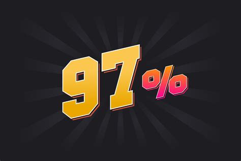 97 Discount Banner With Dark Background And Yellow Text 97 Percent