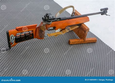 Sports rifle for biathlon stock image. Image of athlete - 211809499