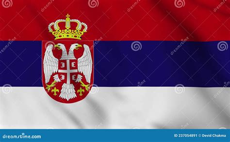 Serbia National Flag Close Up Waving Video Animation Stock Video