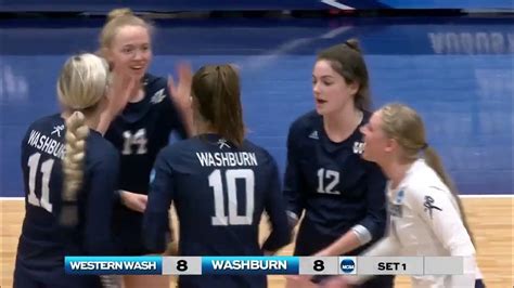 2021 Dii Womens Volleyball Semifinal Washburn Vs Western Washington