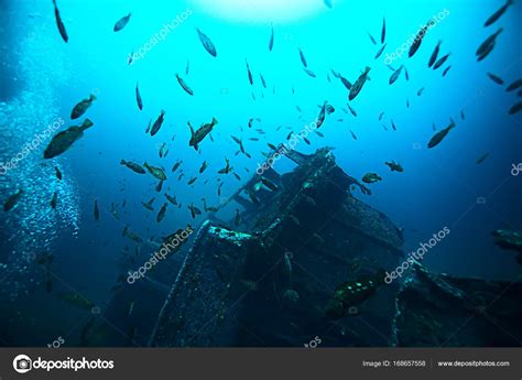 Shipwreck On Sea Bottom Stock Photo Xload