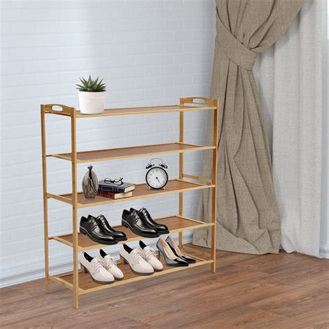 Miumaeov Tiers Bamboo Shoe Rack Shoe Cabinet Storage Shelf Organizer