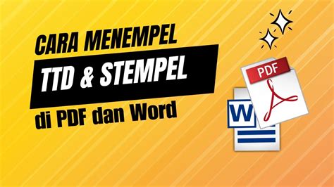 Cara Menempel Tandatangan Stempel Ke Pdf Word Dengan MUDAH YouTube