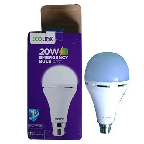 Polycarbonate W Ecolink Rechargeable Led Bulb B Cool White At Rs