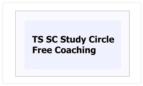 TS SC Study Circle Police Recruitment Free Coaching 2024 For SI PC