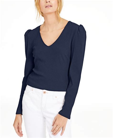 Inc International Concepts Inc Ribbed Puff Sleeve Top Created For Macys And Reviews Tops