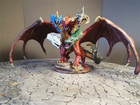 3d Printable Dragon Queen Tiamat Legendary Chromatic Drake 5 Headed Draconic Goddess