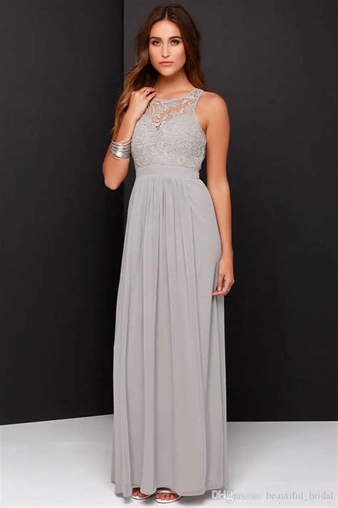 2016 Spring Grey Bridesmaid Dresses Long Chiffon A Line Plus Size