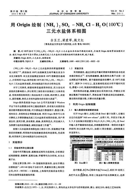 用origin绘制nh42so4 Nh4cl H2o100℃三元水盐体系相图word文档在线阅读与下载免费文档