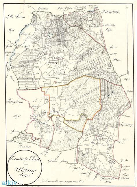 Arkiv Dk Gammelt Kort Over Ulstrup Sogn Ca 1816