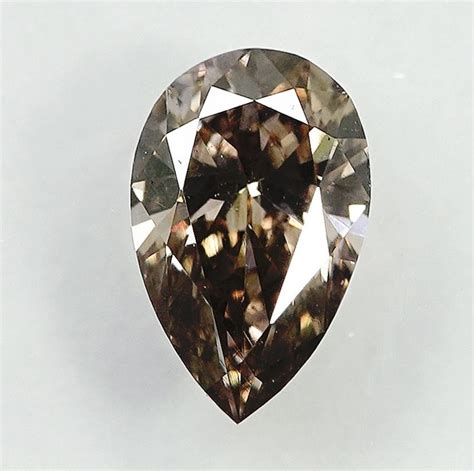 Diamond 0 50 Ct Pear Natural Fancy Brownish Yellow Catawiki